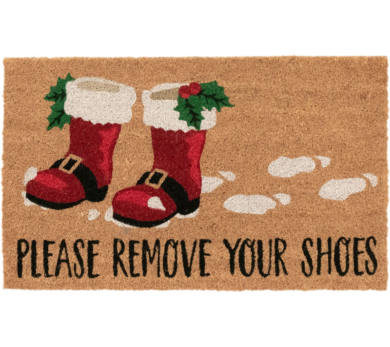 Lush Decor Natura Santa Boots Mat Natural 18"30" — Main view