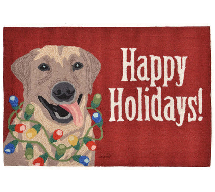 Lush Decor Fro ntporch Happy H olidays Rug Red 20"X30"