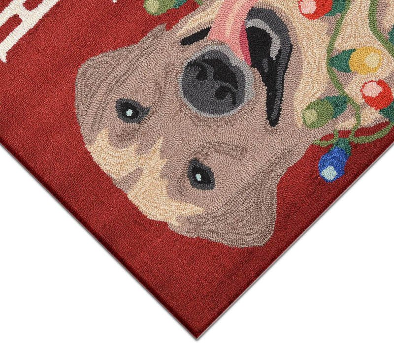 Lush Decor Fro ntporch Happy H olidays Rug Red 20"X30" — View 3