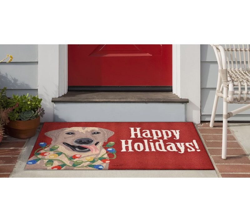 Lush Decor Fro ntporch Happy H olidays Rug Red 20"X30" — View 2