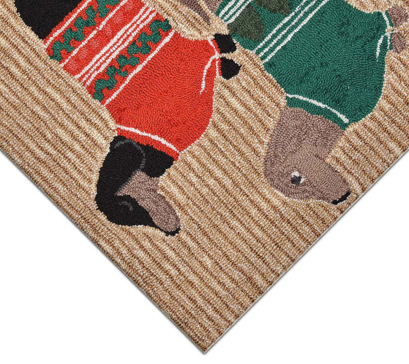 Lush Decor Frontporch Holiday Hounds Rug Neutral 20"X30" — View 3