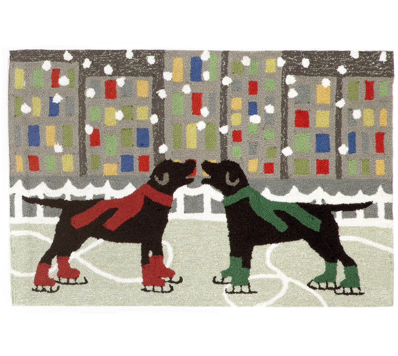 Lush Decor Frontporch Holiday Ice Dogs Rug Multi 30"X48" — Main view