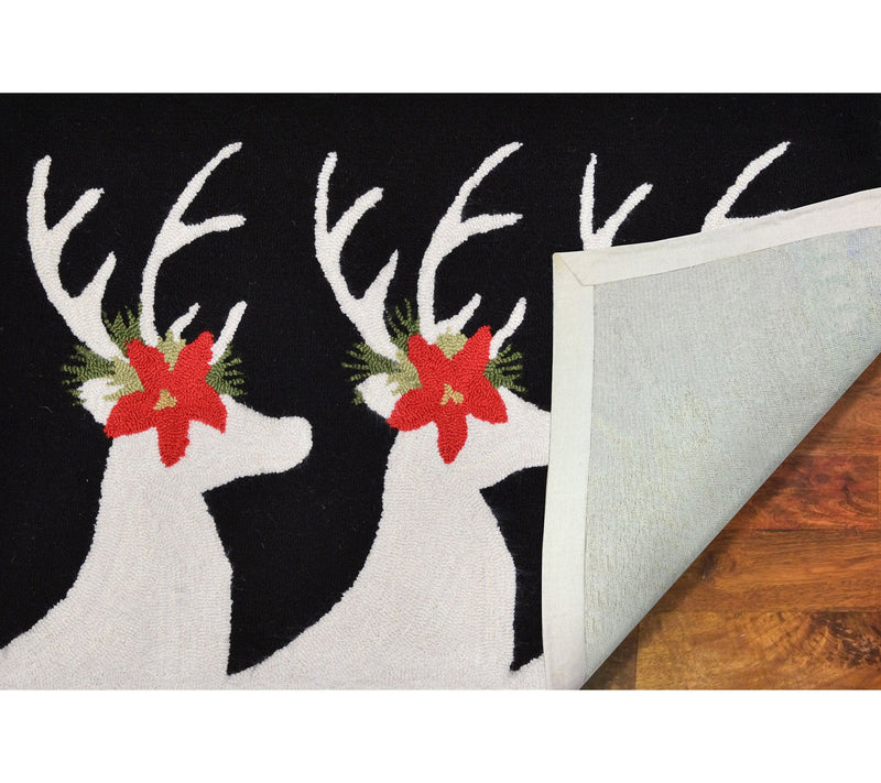 Lush Decor Frontporch Reindeer Rug Black 24" x36" — View 4