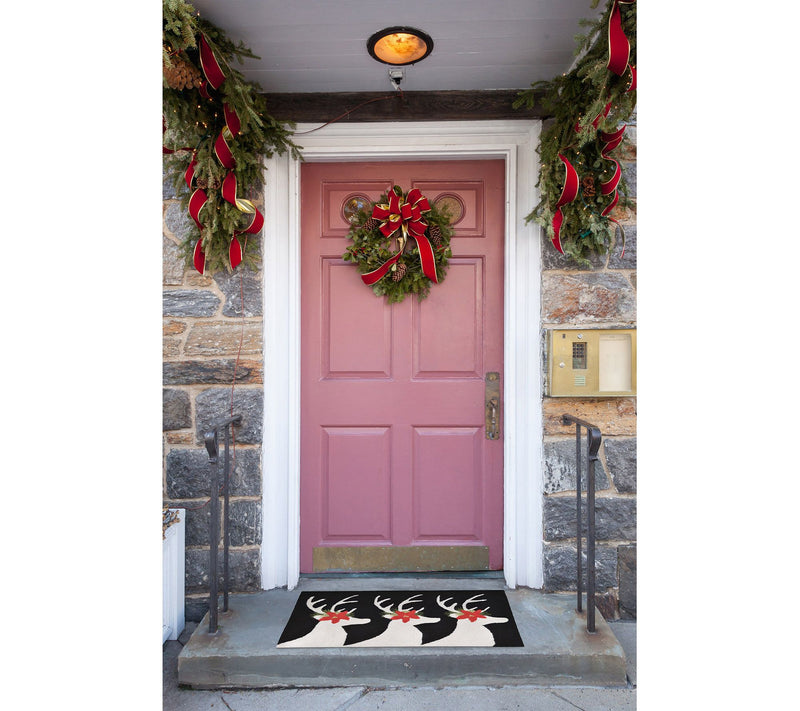 Lush Decor Fro ntporch Reindee r Rug Black  30 " x 48" — View 2