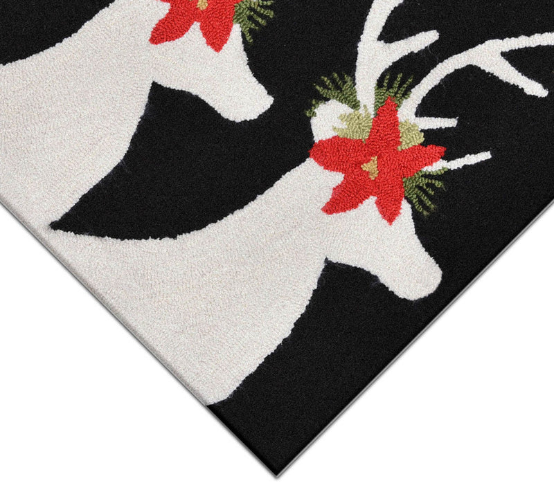 Lush Decor Fro ntporch Reindee r Rug Black  30 " x 48" — View 3