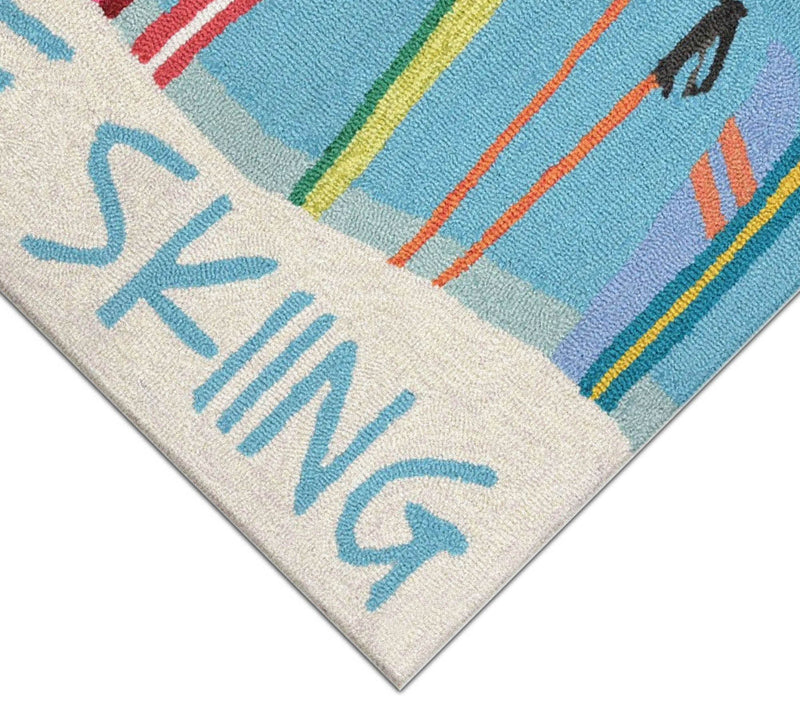 Lush Decor Frontporch Gone Skiing Rug Blue 30"x 48" — View 3