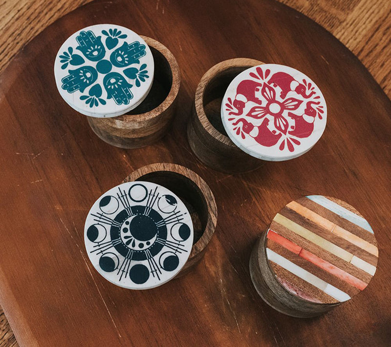 Matr Boomie Banka Mundi Keepsake Box Round — View 3