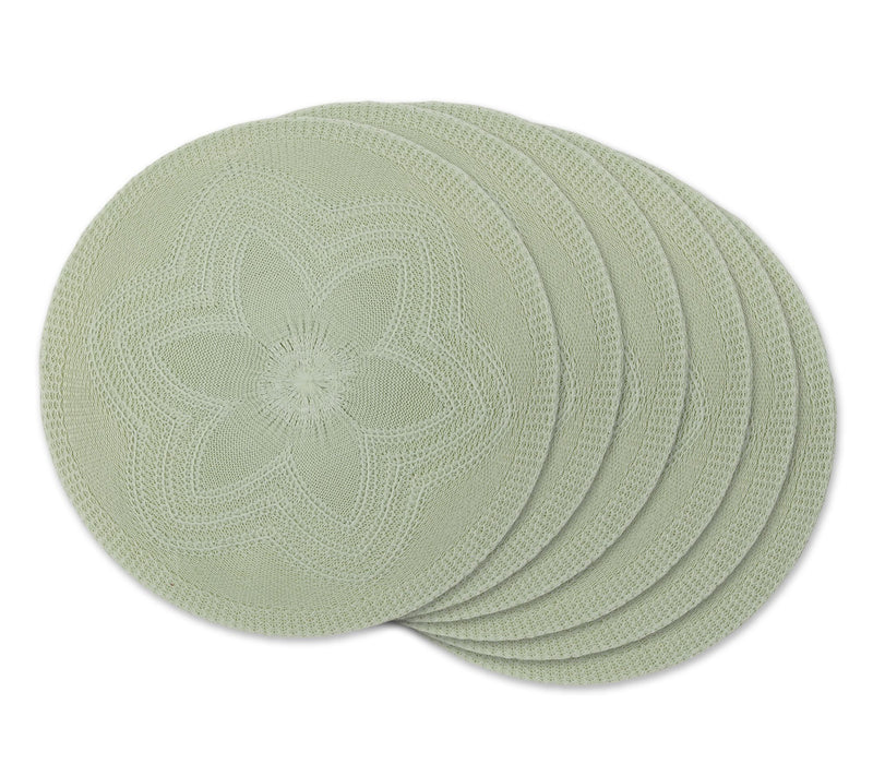 Design Imports Set of 6 Floral Woven Round Placemat — View 19