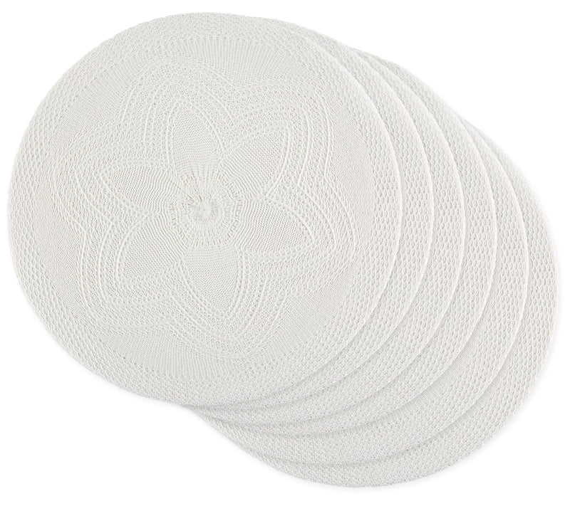 Design Imports Set of 6 Floral Woven Round Placemat — View 12