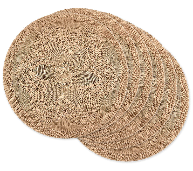 Design Imports Set of 6 Floral Woven Round Placemat — View 9