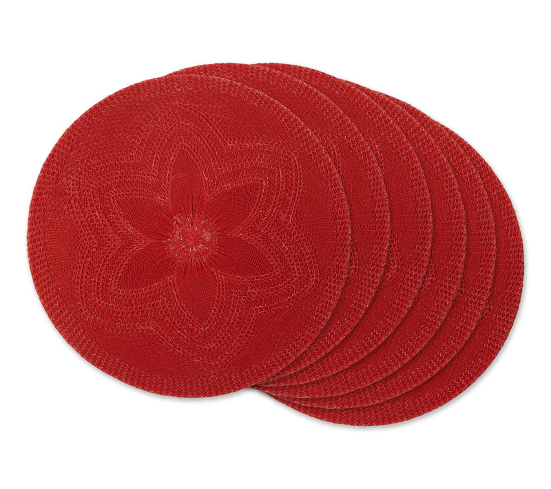 Design Imports Set of 6 Floral Woven Round Placemat — View 21