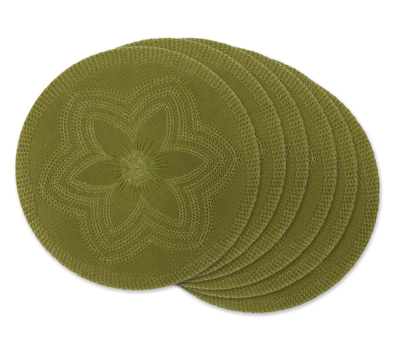 Design Imports Set of 6 Floral Woven Round Placemat — View 5