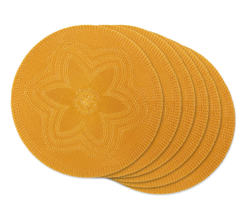 Design Imports Set of 6 Floral Woven Round Placemat — View 13