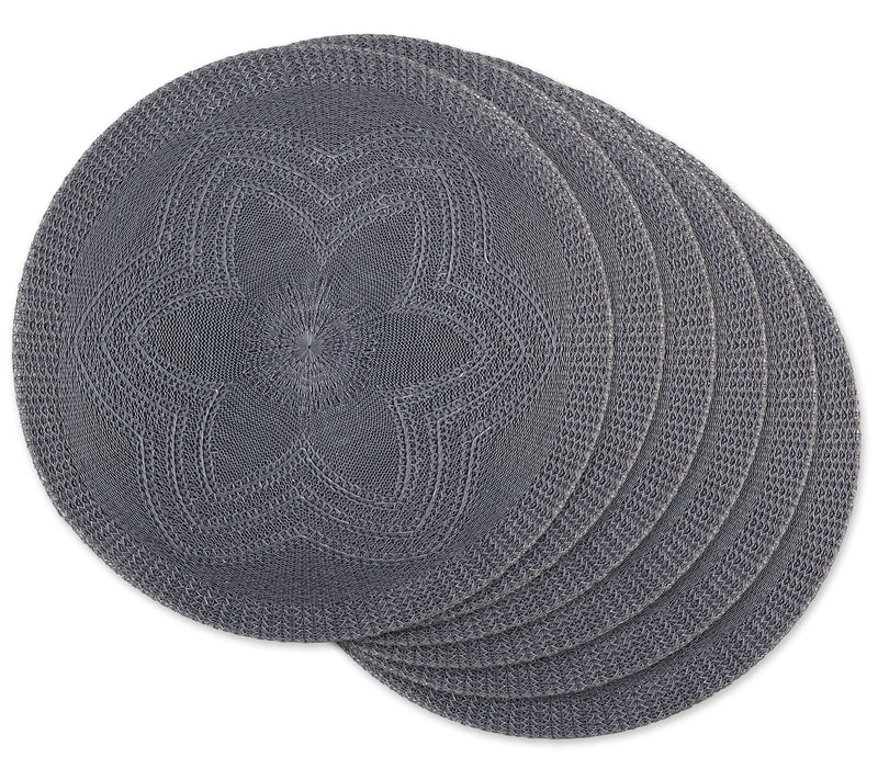 Design Imports Set of 6 Floral Woven Round Placemat — View 7