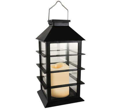 LumaBase Solar Powered Horizontal Lantern withLED Candle