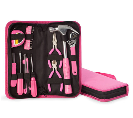 20 Pc Lady's Tool Set in Zippered Pink Canvas Case by Bey-Ber