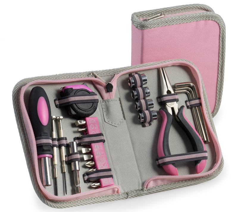 23 pc. Tool Set in Pink Canvas Case. by Bey-Berk — View 2