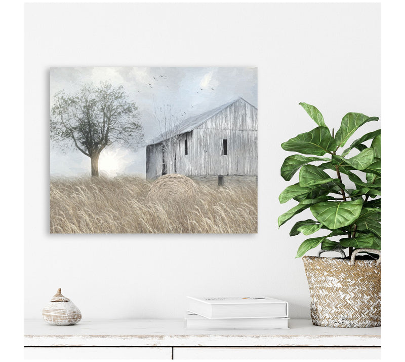 Courtside Market White Barn 16x20 Canvas Wall Art — View 2