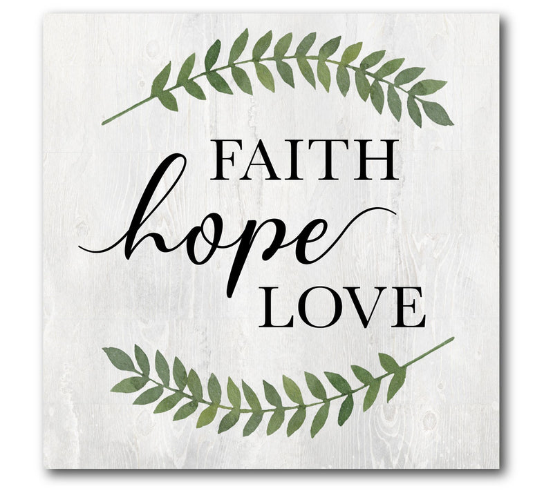 Courtside Market Faith Hope Love 16x16 Canvas Wall Art — Main view