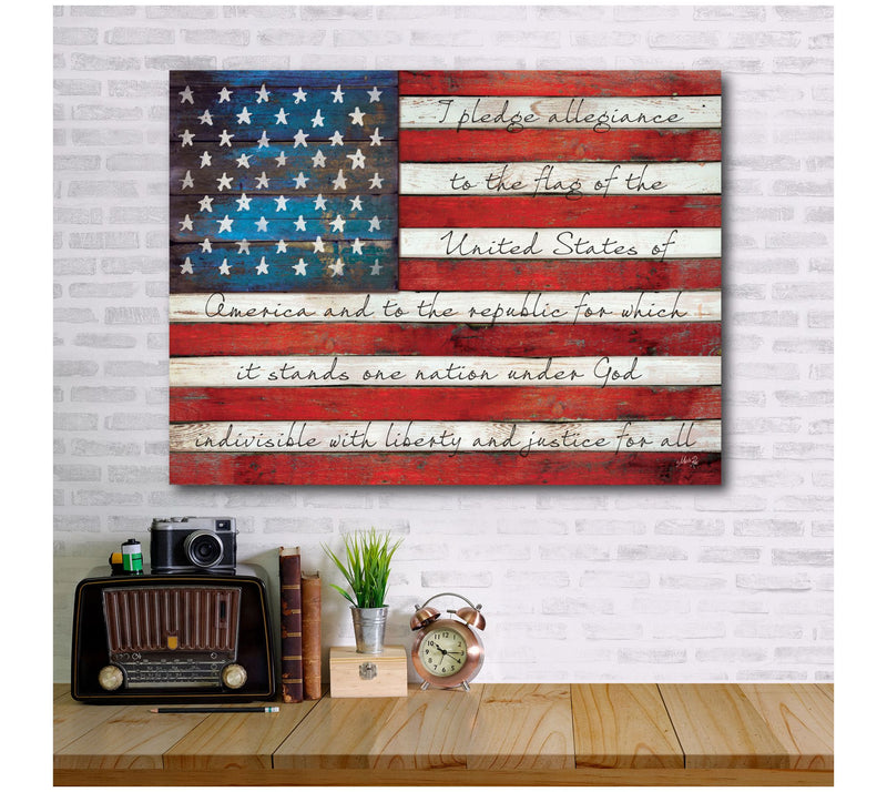 Courtside Market Pledge Allegiance Flag 16x20 Canvas Wall Art — View 2