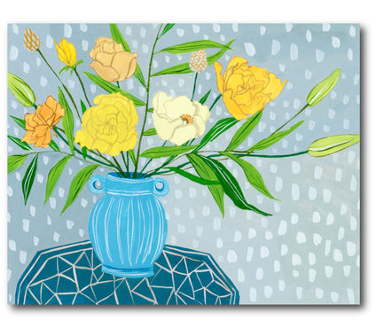 Courtside Market Flowers in Vase II 16x20 Canvas Wall Art