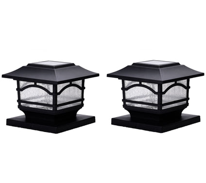 MAXSA Mission Style Post Top Deck Light, Metaland Glass