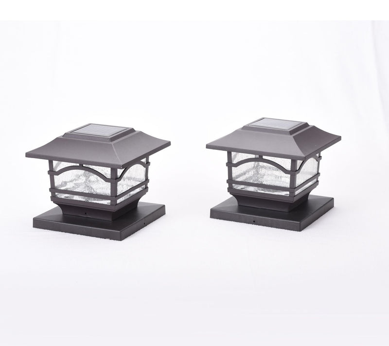 MAXSA Mission Style Post Top Deck Light, Metaland Glass — View 5