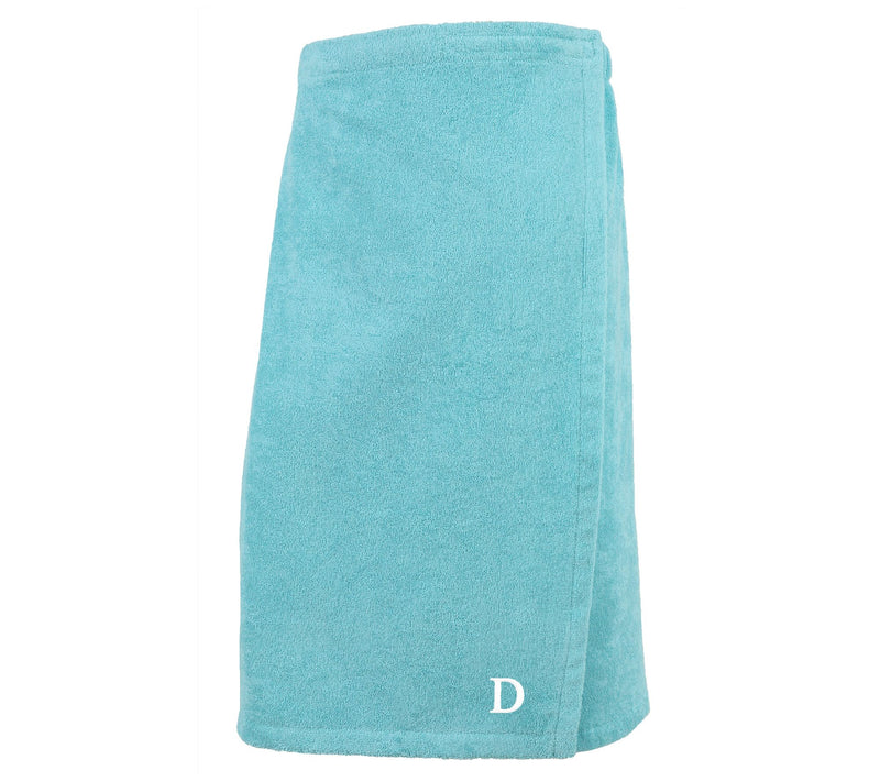 Linum Home Cotton Personalized Women's Terry Body Wrap Aqua — View 33