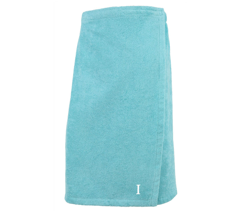 Linum Home Cotton Personalized Women's Terry Body Wrap Aqua — View 38
