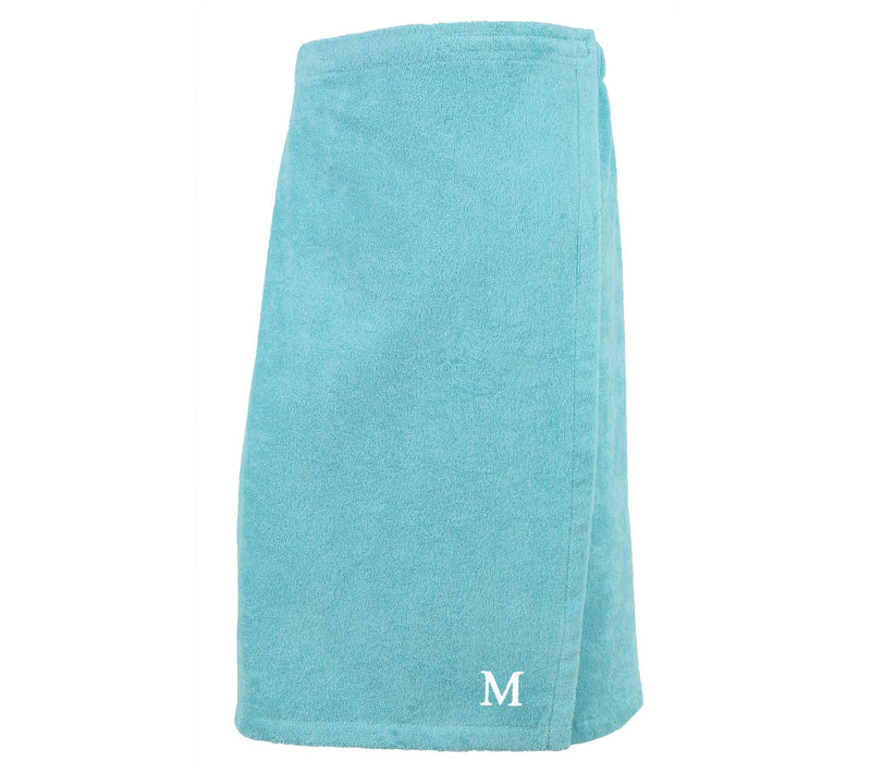 Linum Home Cotton Personalized Women's Terry Body Wrap Aqua — View 42
