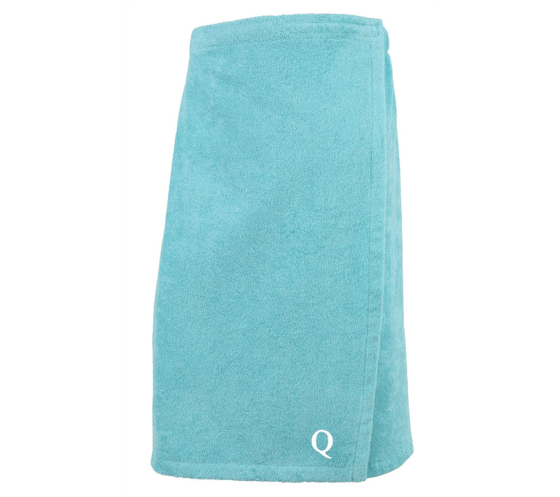 Linum Home Cotton Personalized Women's Terry Body Wrap Aqua — View 46