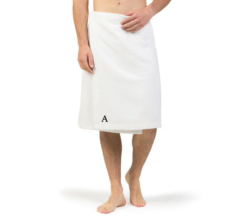 Linum Home Cotton Personalized Men's Terry BodyWrap White — View 28