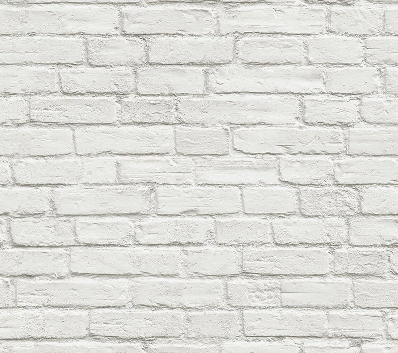 NextWall Vintage White Brick Peel and Stick Wallpaper Roll — Main view