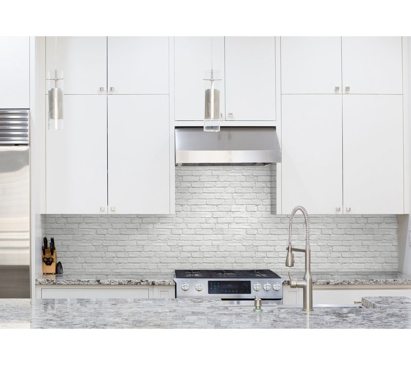 NextWall Vintage White Brick Peel and Stick Wallpaper Roll — View 3