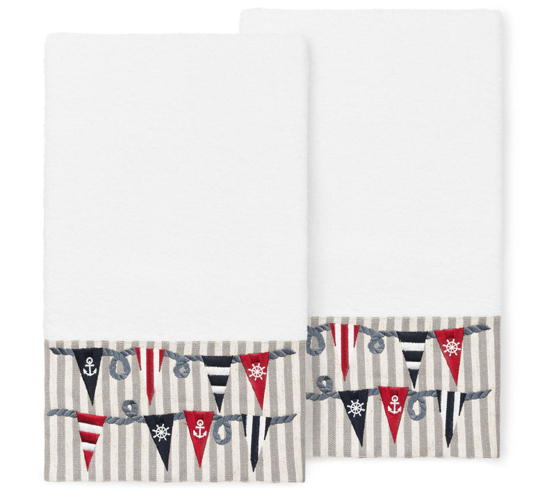 Linum Home Textiles Ethan 2PC Embellished BathTowel Set — View 11