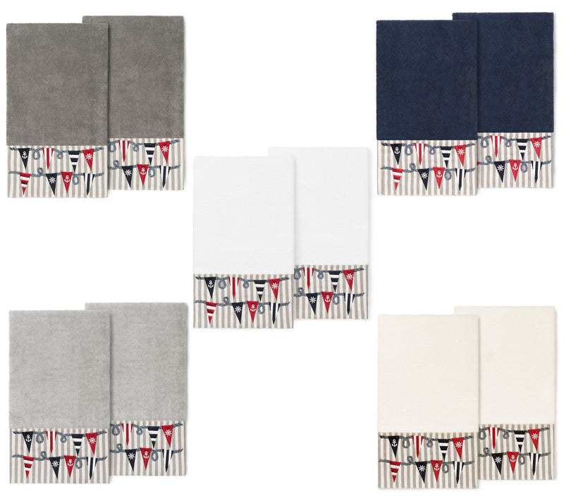 Linum Home Textiles Ethan 2PC Embellished BathTowel Set — View 12
