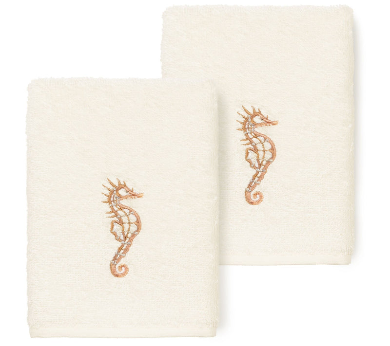 Linum Home Textiles Sofia 2PC Embellished Washcloth Set — View 3