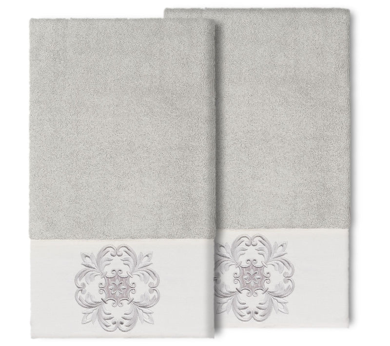 Linum Home Textiles Alyssa 2PC Embellished BathTowel Set — View 9