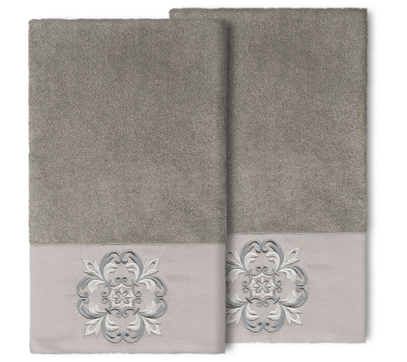 Linum Home Textiles Alyssa 2PC Embellished BathTowel Set — View 5