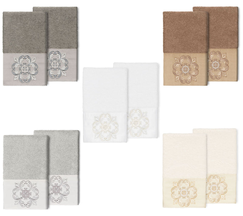 Linum Home Textiles Alyssa 2PC Embellished HandTowel Set — View 12