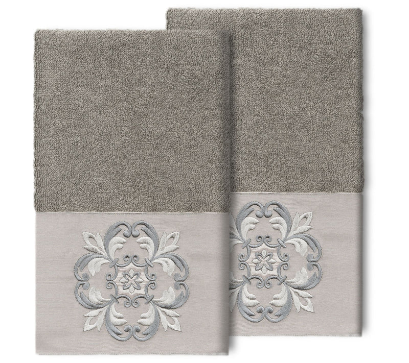Linum Home Textiles Alyssa 2PC Embellished HandTowel Set — View 5