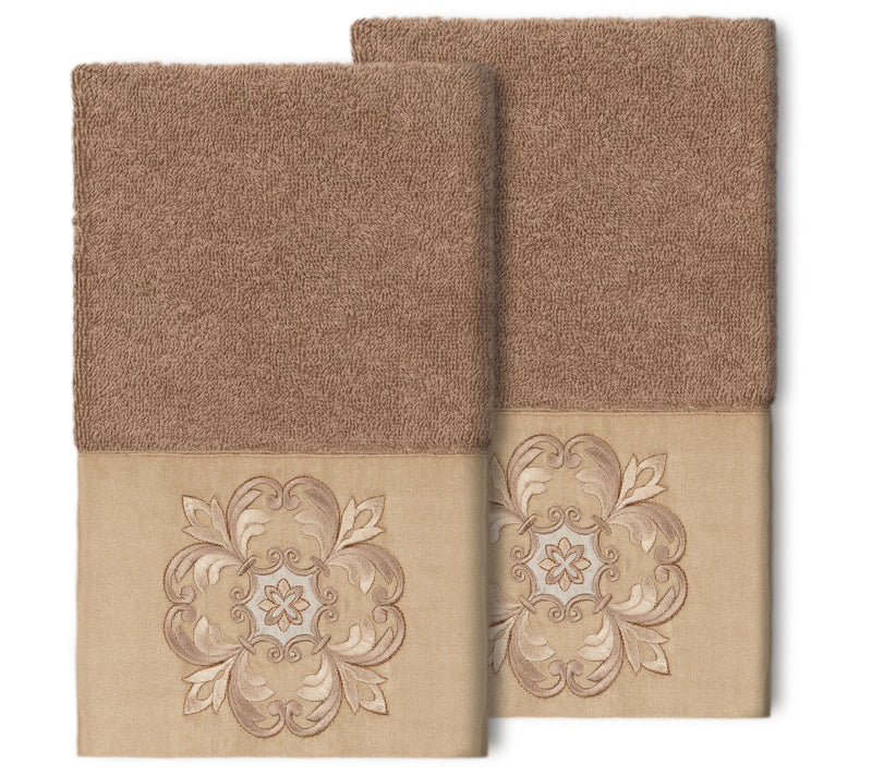Linum Home Textiles Alyssa 2PC Embellished HandTowel Set — View 7