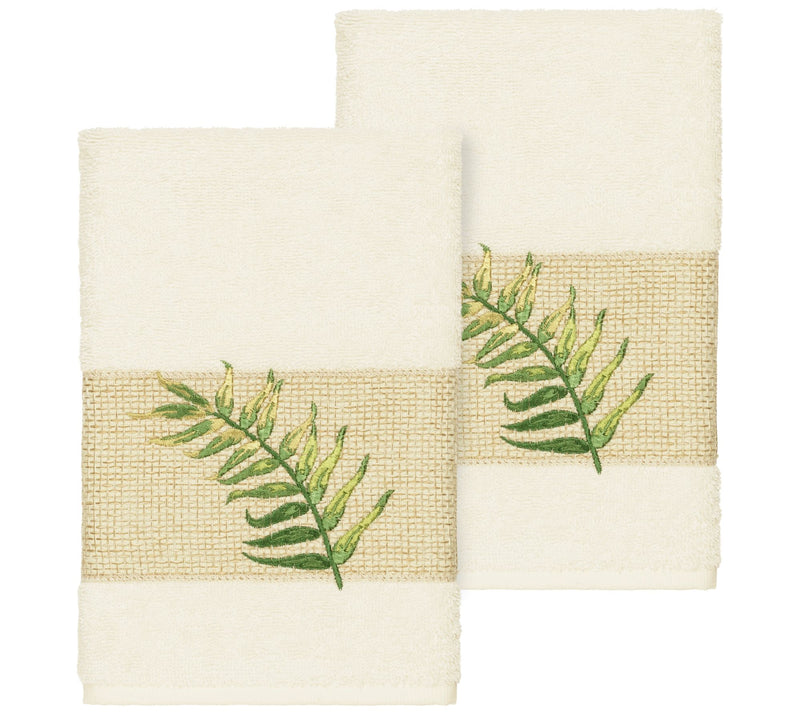Linum Home Textiles Zoe 2PC Embellished Hand Towel Set — View 3