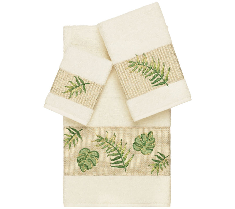 Linum Home Textiles Zoe 3PC Embellished Towel Set — View 3
