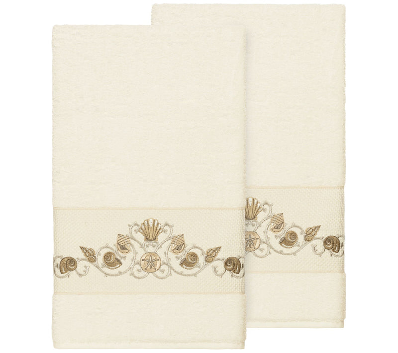 Linum Home Textiles Bella 2PC Embellished BathTowel Set — View 3