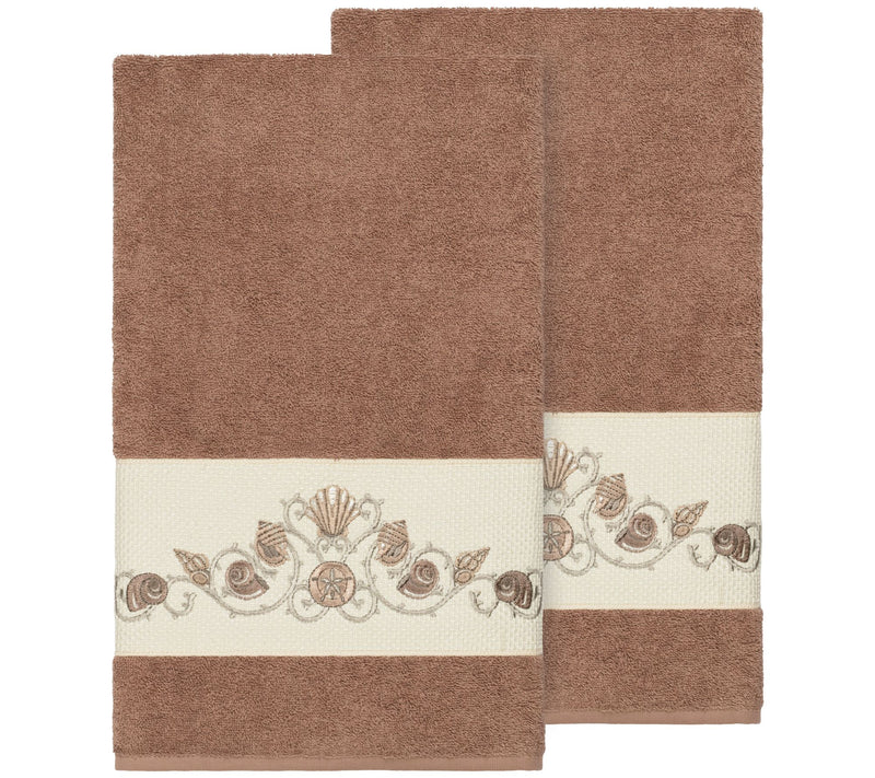 Linum Home Textiles Bella 2PC Embellished BathTowel Set — View 5