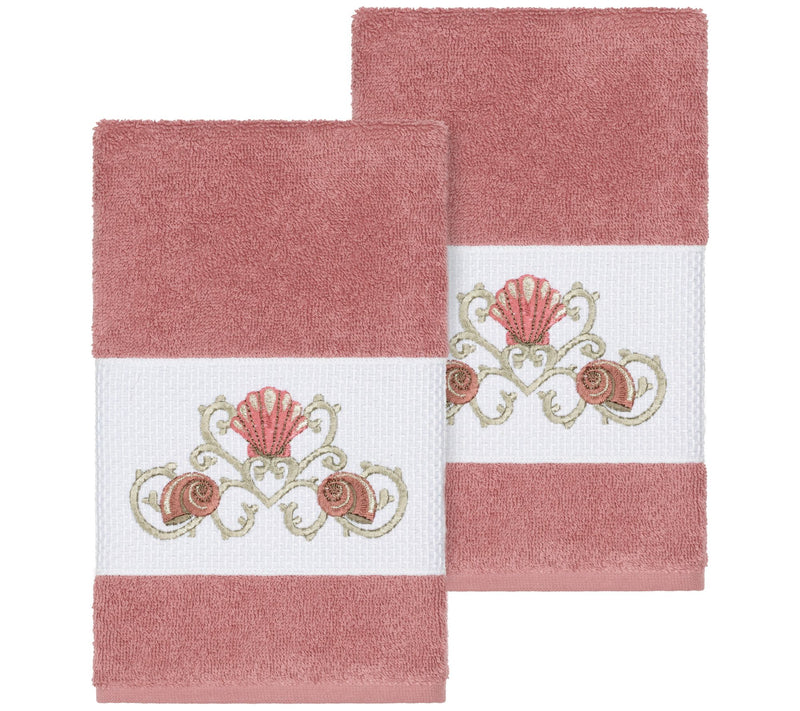 Linum Home Textiles Bella 2PC Embellished HandTowel Set — View 9