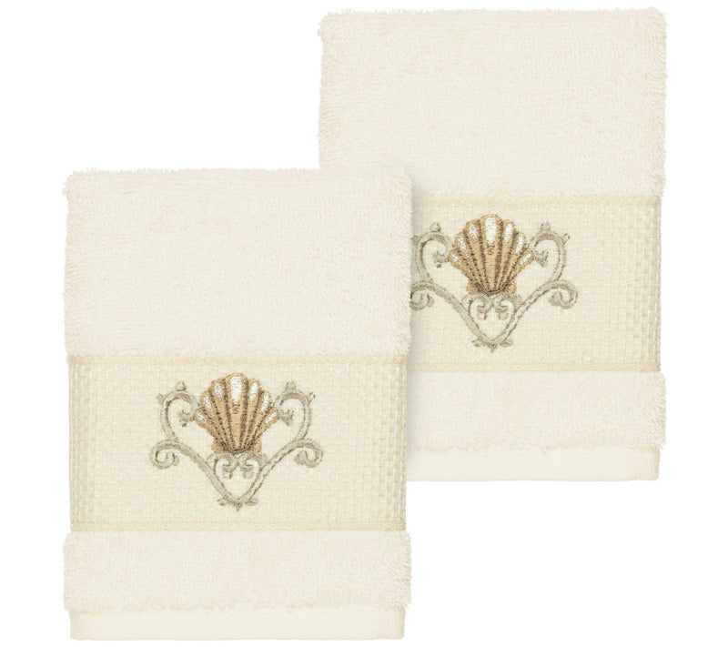 Linum Home Textiles Bella 2PC Embellished Washcloth Set — Main view