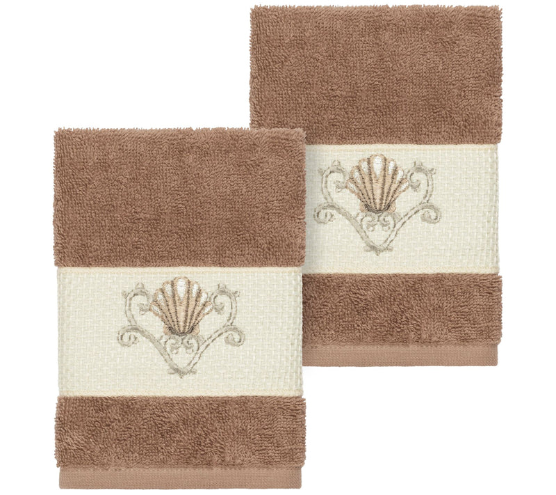 Linum Home Textiles Bella 2PC Embellished Washcloth Set — View 5