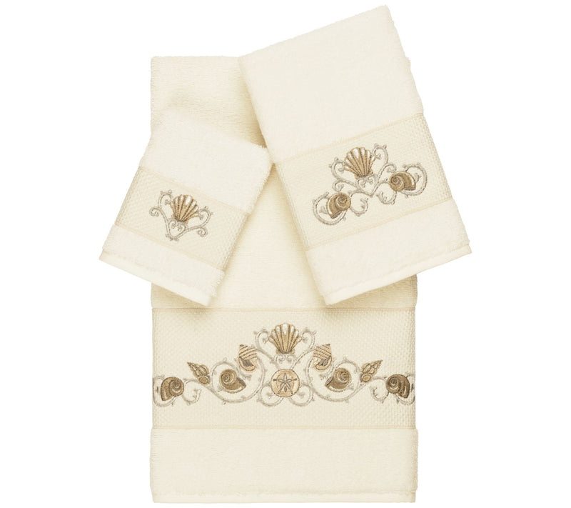 Linum Home Textiles Bella 3PC Embellished TowelSet — View 3